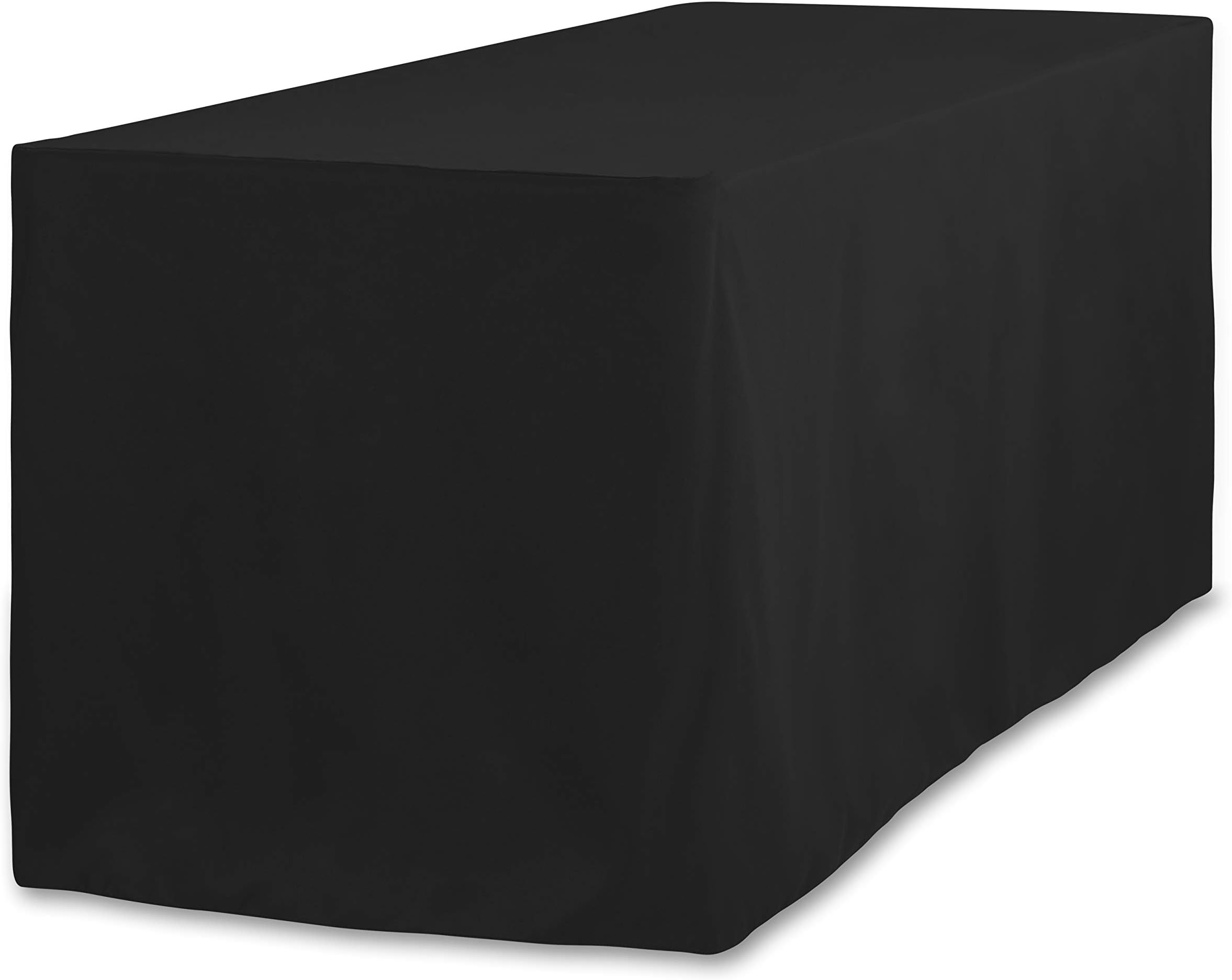 LinenTablecloth 6 ft. Fitted Polyester Tablecloth Black