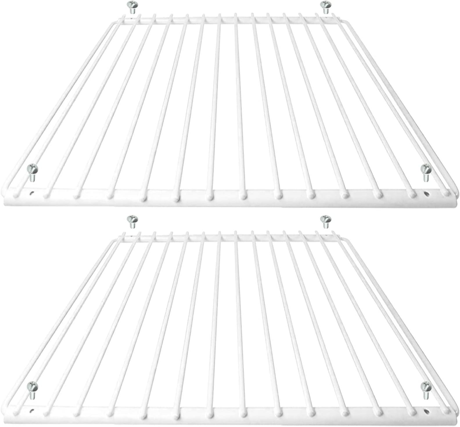 SPARES2GO Universal Adjustable Extendable Fridge Shelf Refrigerator Freezer Shelves (Pack of 2, White Plastic Coated)