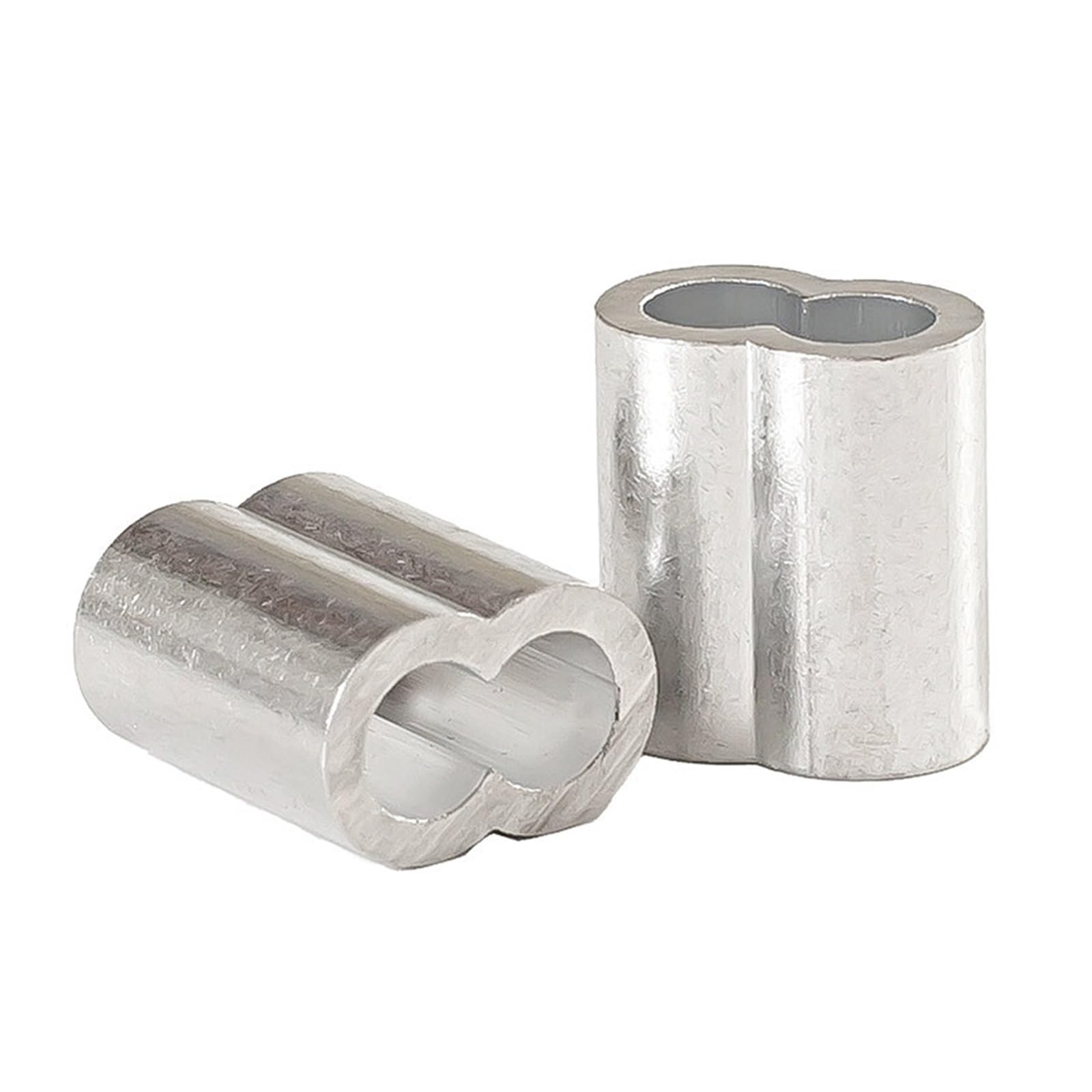 Manicotti a crimpare in alluminio a doppio foro, Manicotti for cavi in ​​alluminio a doppio foro, forma 8, morsetti, argento, diverse misure(M1.2)