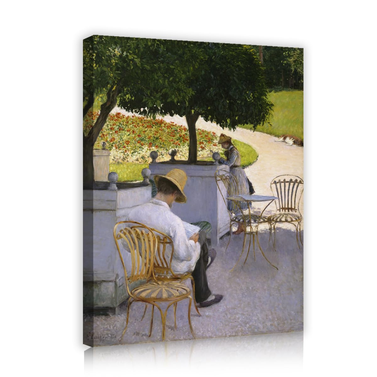 TOANGWALL Gustave Caillebotte The Orange Trees Canvas Wall Art Lounge Garden Patio Painting Framed Art Prints for Office Reception Decor 80x95cm
