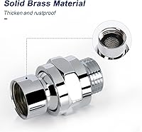 Vista 4 de NearMoon Adaptador de bola giratoria para cabezal de ducha, conector de ducha de latón macizo, junta esférica, componente de extensión universal