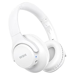 KVIDIO Bluetooth Headphones Over Ear, 65 Hours Playtime Wireless Headphones with Microphone, Foldable Lightweight Headset with Deep Bass, HiFi Stereo Sound Low Latency for Laptop PC Cellphone