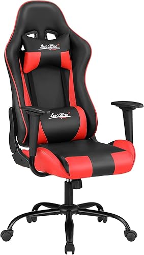 Silla de oficina para videojuegos, silla de escritorio con soporte lumbar, reposacabezas y reposabrazos, giratoria, ergonómica, para deportes