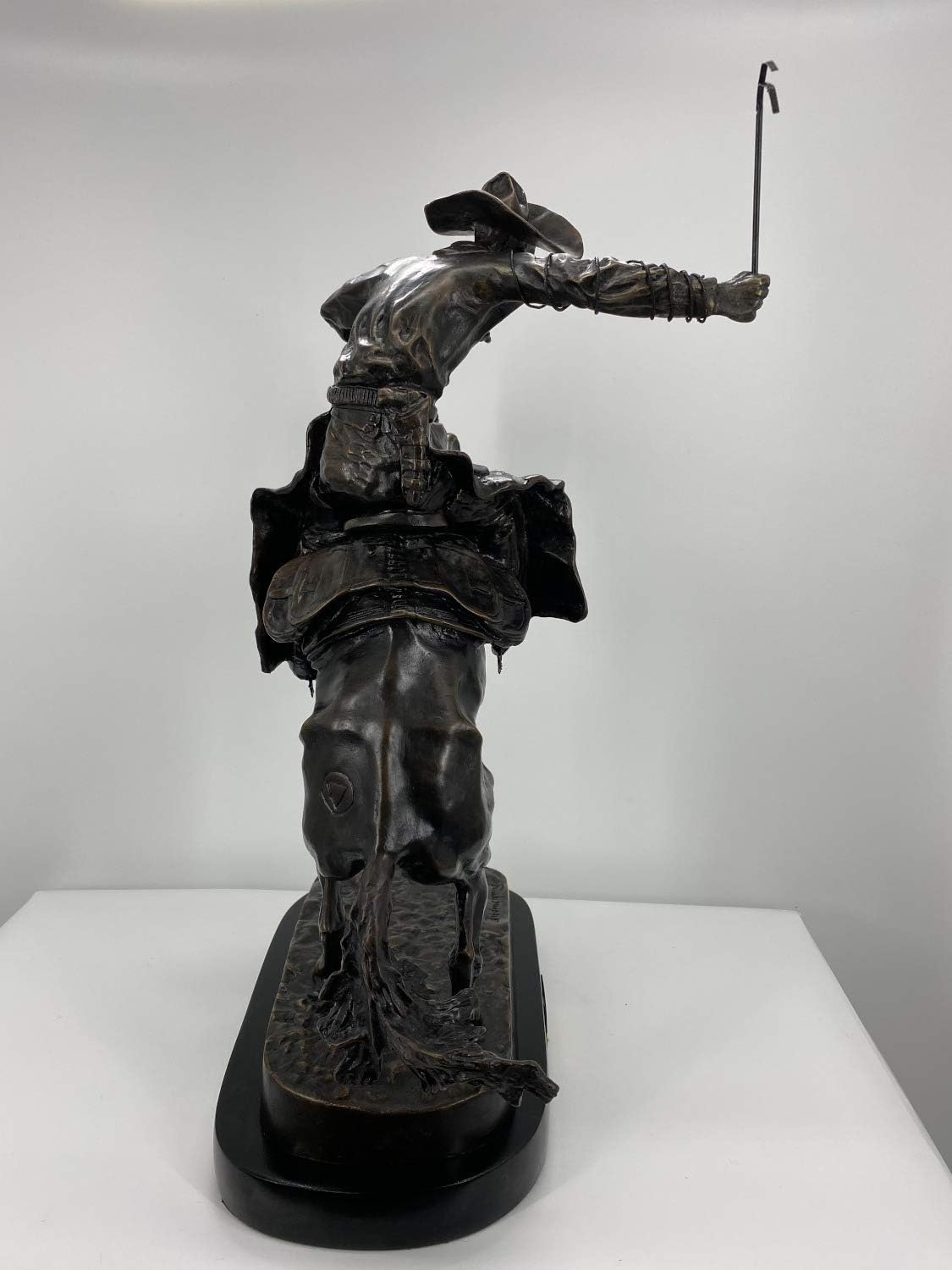 LIFETIME INTERNATIONAL INC American Handmade Bronze Sculpture Statue Bronco Buster By Frederic Remington Regular Size 24" Inches Tall