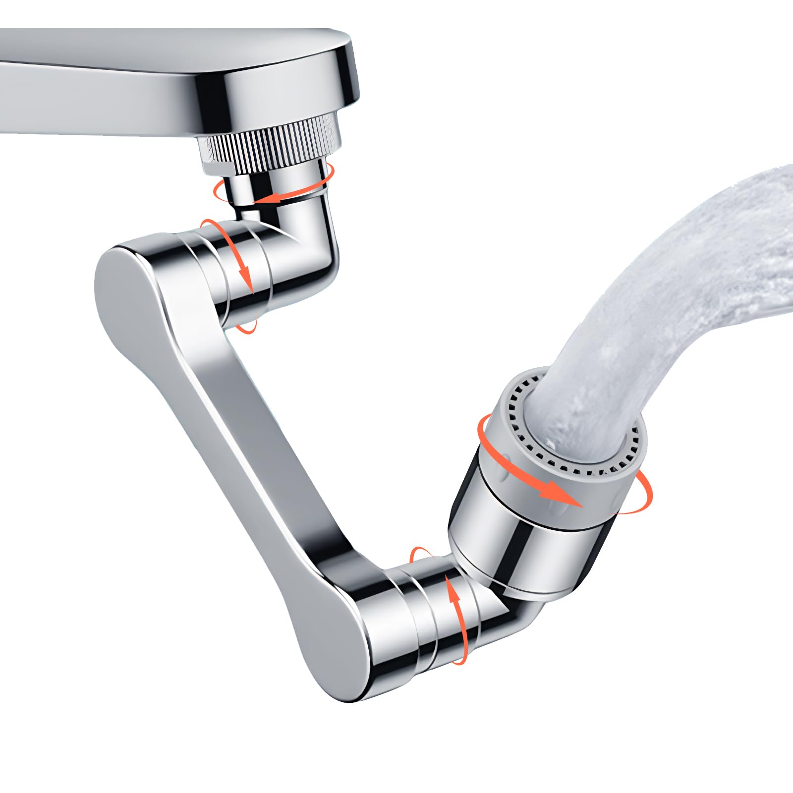 Photo 1 of ELESULTRA 1440° Swivel Sink Faucet Extender - Universal Kitchen Sprayer, 2 Flow Modes, 1080°+360° Rotatable Sink Aerator Extension, Swivel Multifunctional Robotic Arm for Kitchen/Bathroom