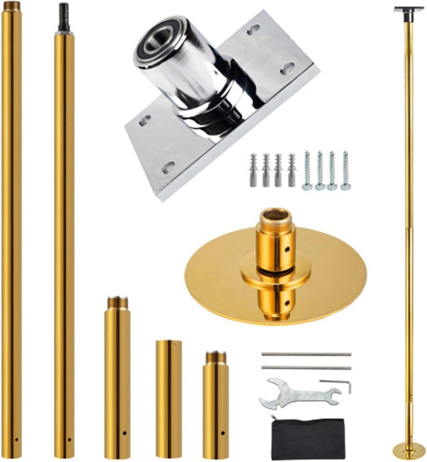 Dance Pole for Home Spinning Permanent 45mm Fixed Dance Pole Kit Professional Spinning & Static Dancing Pole Heavy-Duty Steel Pole Dance for Home