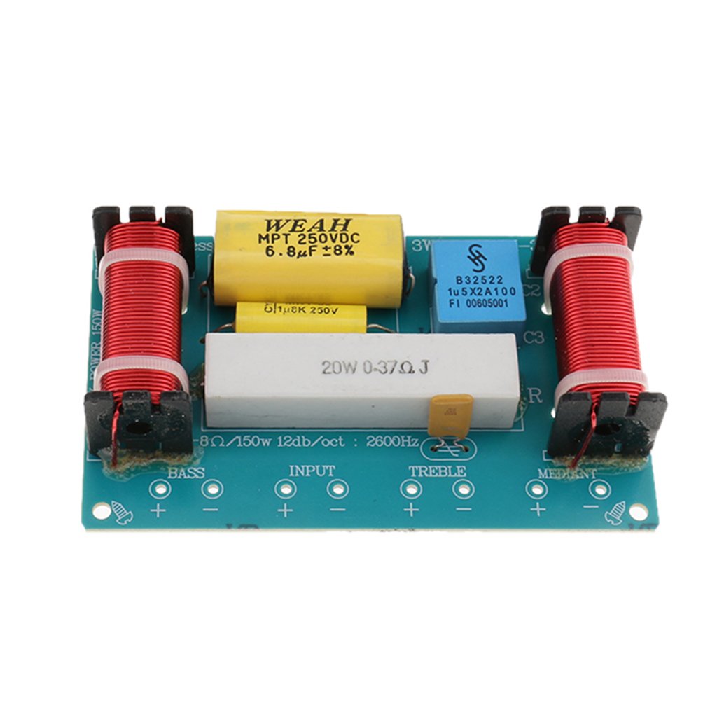 Baoblaze 2 Piezas Divisor de Frecuencia de Audio Filtros de 3 Vías para Altavoz Agudos/Graves