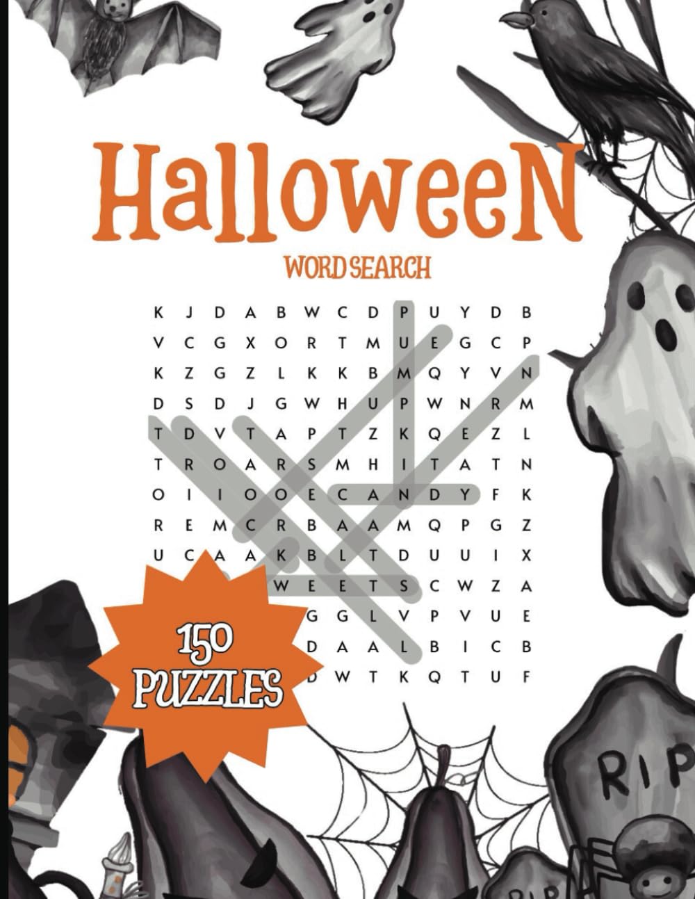 Five Little Birds Halloween Puzzle Book for Kids: Large Print Word Searches