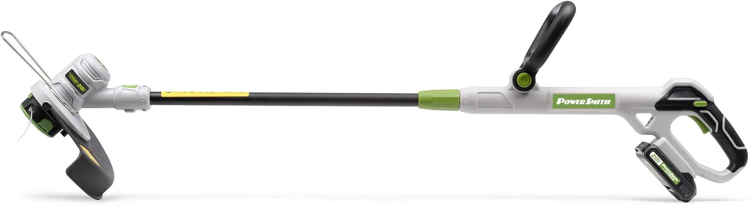 PowerSmith PGT120 20V Max Battery-Powered String Trimmer - 12" Cutting Diameter and 0.065" Single Line with Auto-Feed, Includes 20V Max 2.0Ah Battery and Charger