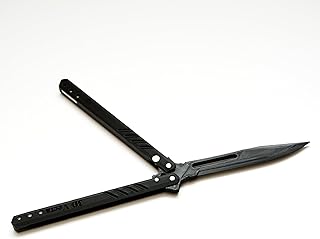 سكينة بلاستيك بتصميم فراشة بلون اسود بالكامل