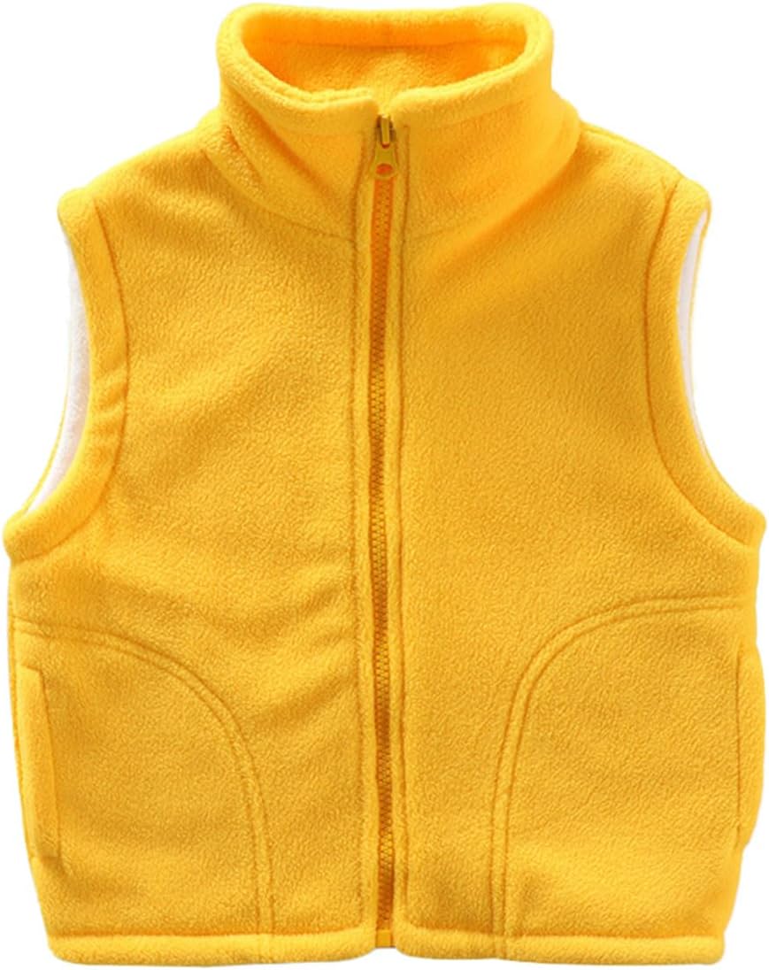 Girls Boys Thicken Fleece Lined Full-Zip Sleeveless Vest Soft Fall Winter Warm Jacket Outerwear