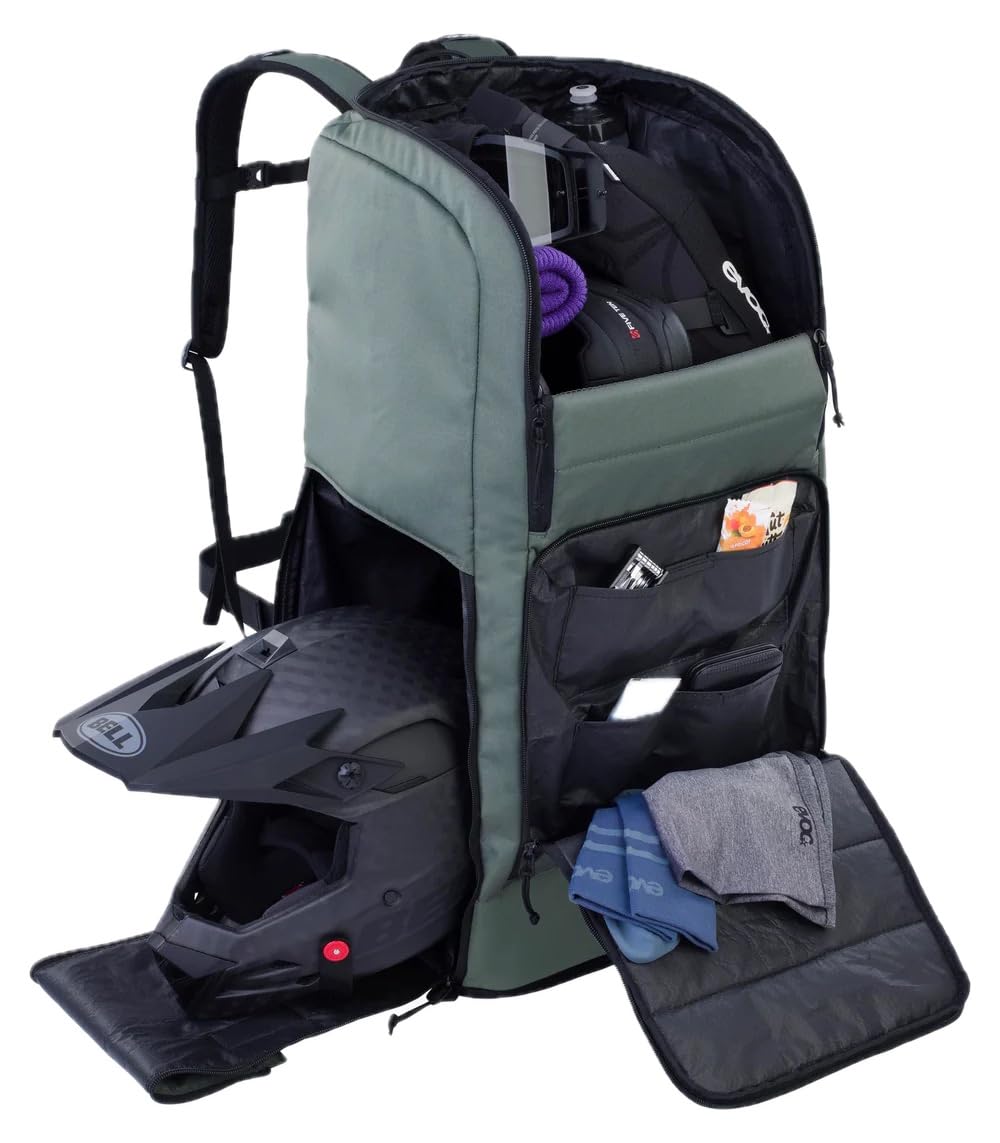 EVOC GEAR BACKPACK 90 Plecak podróżny, plecak turystyczny (solidny plecak z przegrodą na buty, plecak trekkingowy z przegrodami organizacyjnymi, pojemność: 90 l), kolor ciemnooliwkowy