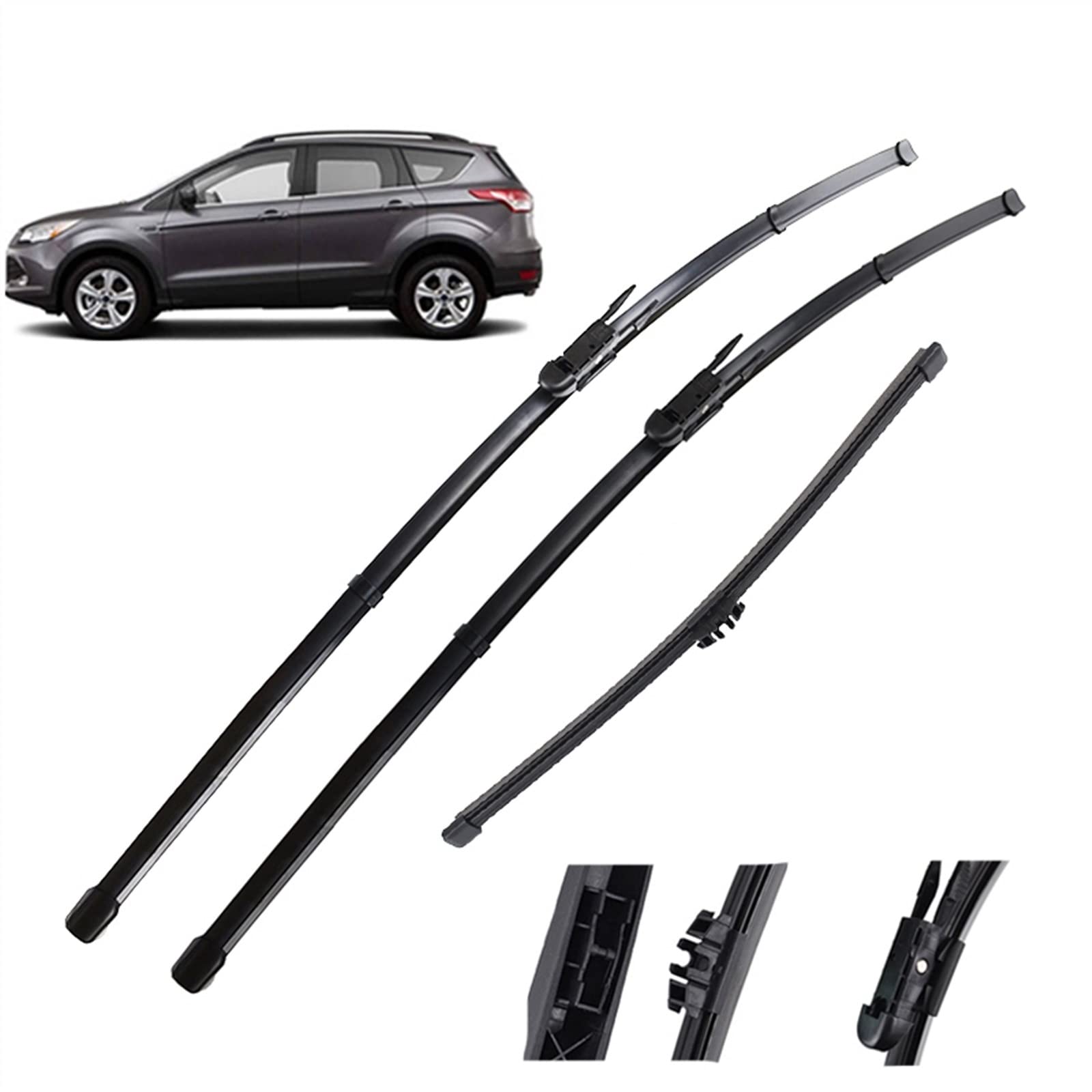 Juego De Escobillas Limpiaparabrisas Delanteras Y Traseras De 28 "+ 28" + 11 "para Ford Para Kuga MK2 2012-2018 Limpiaparabrisas De Coche Parabrisas