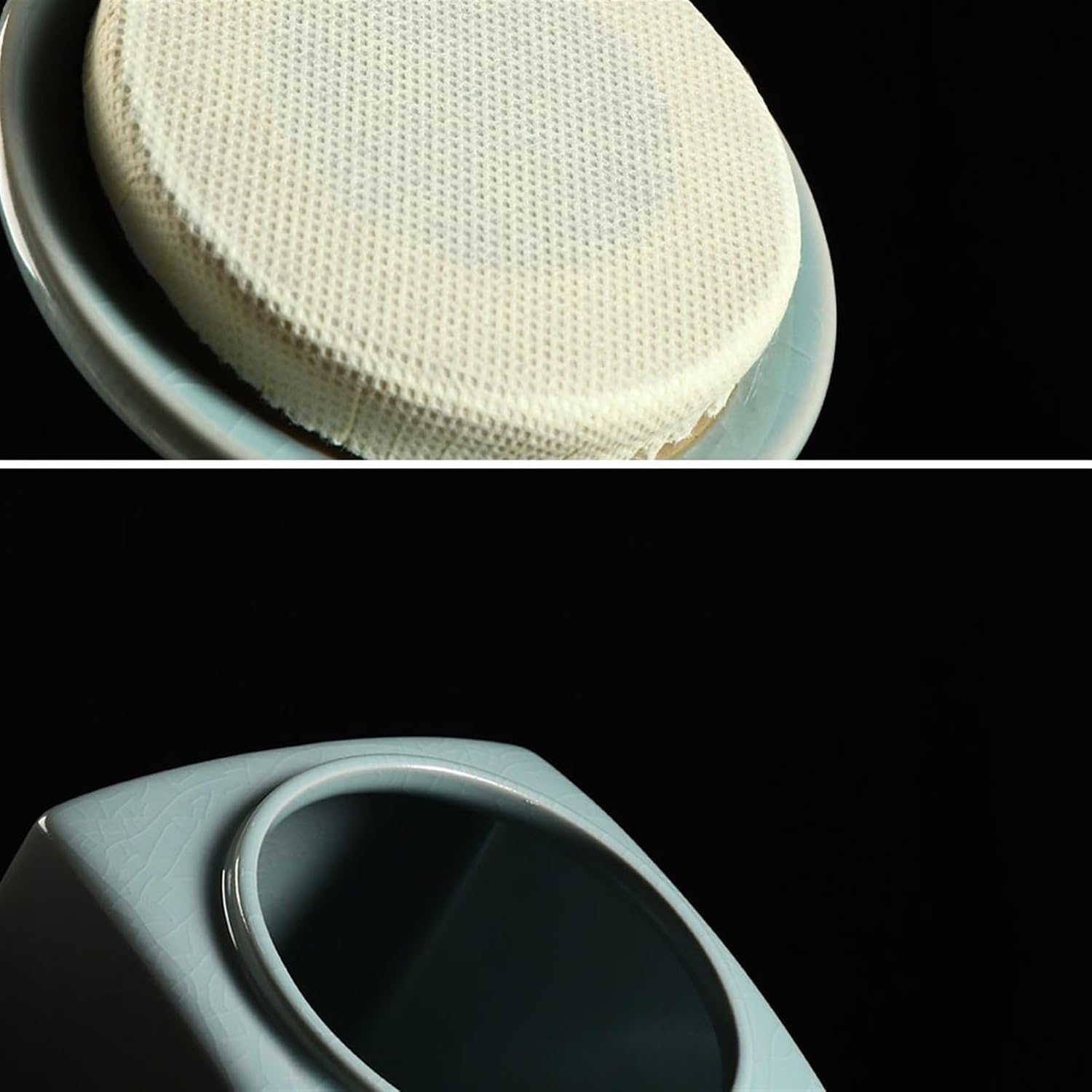 Tea Tin Chinese Retro Ru Kiln Tea Canister Ceramic Sealed Storage Jar Upscale Decorative Porcelain Container