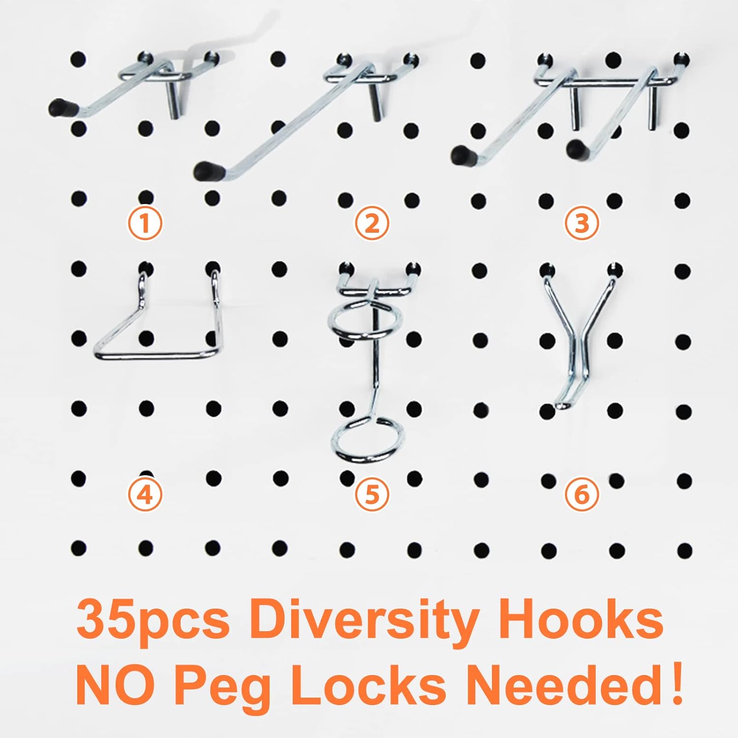 G.CORE 38PC Pegboard Hooks Assortment Pegboard Accessories for 1/8 inch and 1/4 inch Pegboard Wall Organizer, Peg Board Accessories for Craft Room Hobby Supplies, Garage Storage Tools & Small Parts