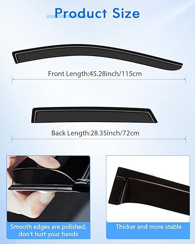 Miniatura 4 de Deflector de ventana lateral, viseras de humo oscuro, protectores de lluvia, juego de 4 piezas para Ford 2007-2014 para Edge