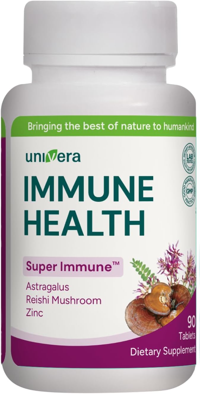 - Univera Super Immune: Premium Herbal Formula for Immune Health - Reishi Mushroom, Astragalus, Schisandra & Eleuthero Extract - 90 Tablets