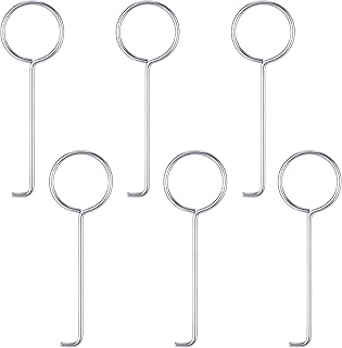 6 Pcs Drain Key Lifting Hooks Silver Drains Key Lifting Hook Stainless Steel Liftings Hook Grate Removal Sink Drain Removal Tool Clean Extractor Tool for Shower Drains Daily Cleaning
