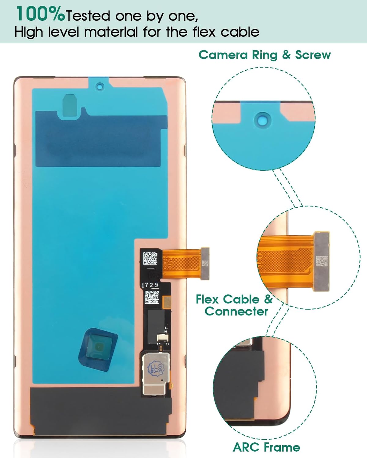 for Google Pixel 6 Pro Touch Screen Replacement for Google Pixel 6 Pro 5G LCD Display for Google Pixel 6 Pro Digitizer Replacement GLUOG G8VOU (Without Frame)
