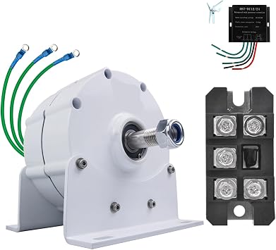 220V-12V 6000W Gearless Permanent Magnet Generator,with Rectifier Energy Generator Wind Power Kit for Water Conservancy and Wind Power Household with Base,48v