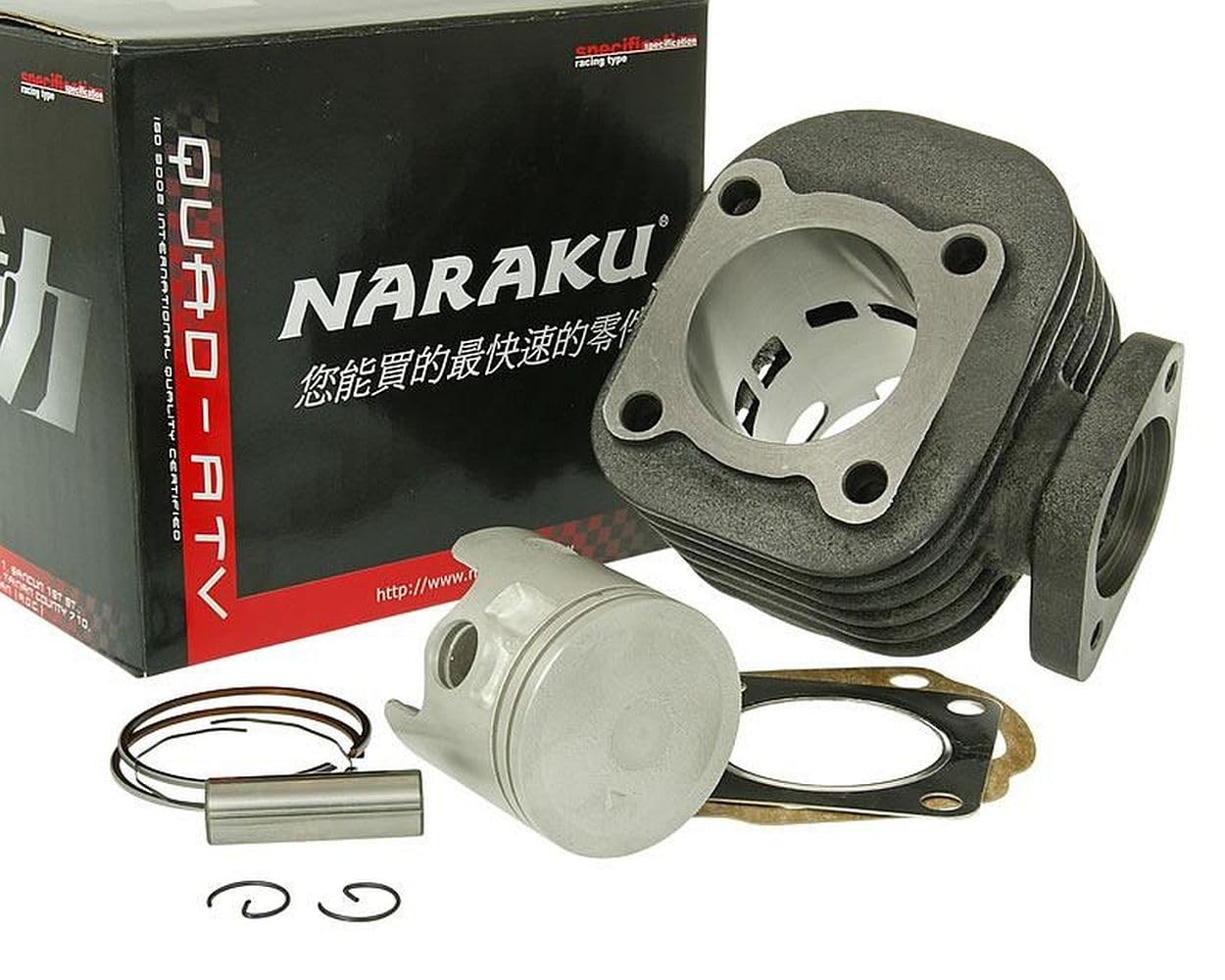 Kit cylindre 70 cc Naraku V.2 Sport pour Kymco Agility 50 cc, RS, Filly, grand dink, Like, People | Élément en fonte grise pour SF10 couchés deux temps refroidis par air; compatible avec Kymco Filly, Grand Dink, Like, People
