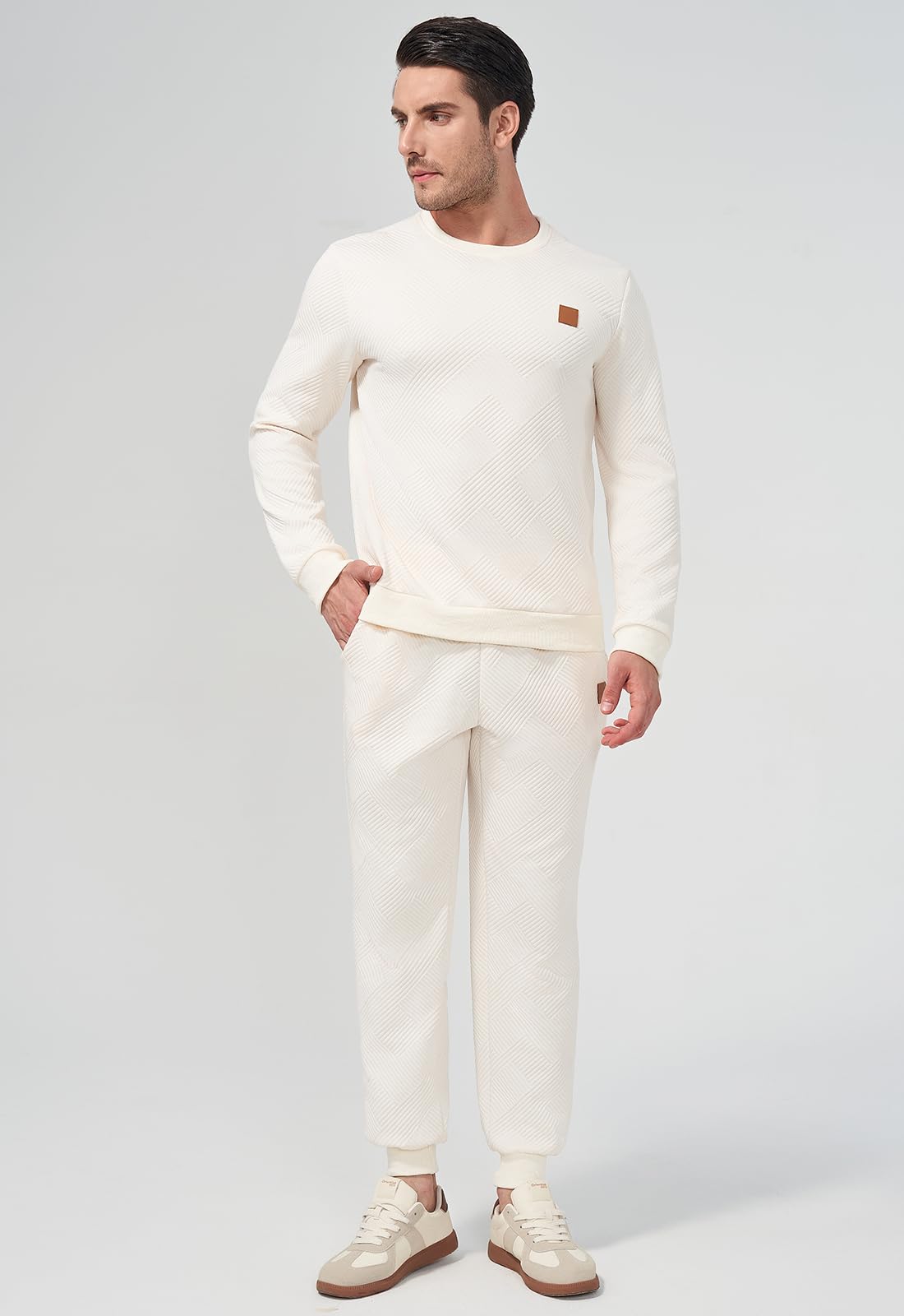KUYIGO Set tuta da allenamento da uomo in 2 pezzi Felpa traspirante in cotone Pantaloni da jogging con coulisse Palestra Corsa Abbigliamento da allenamento S-2XL