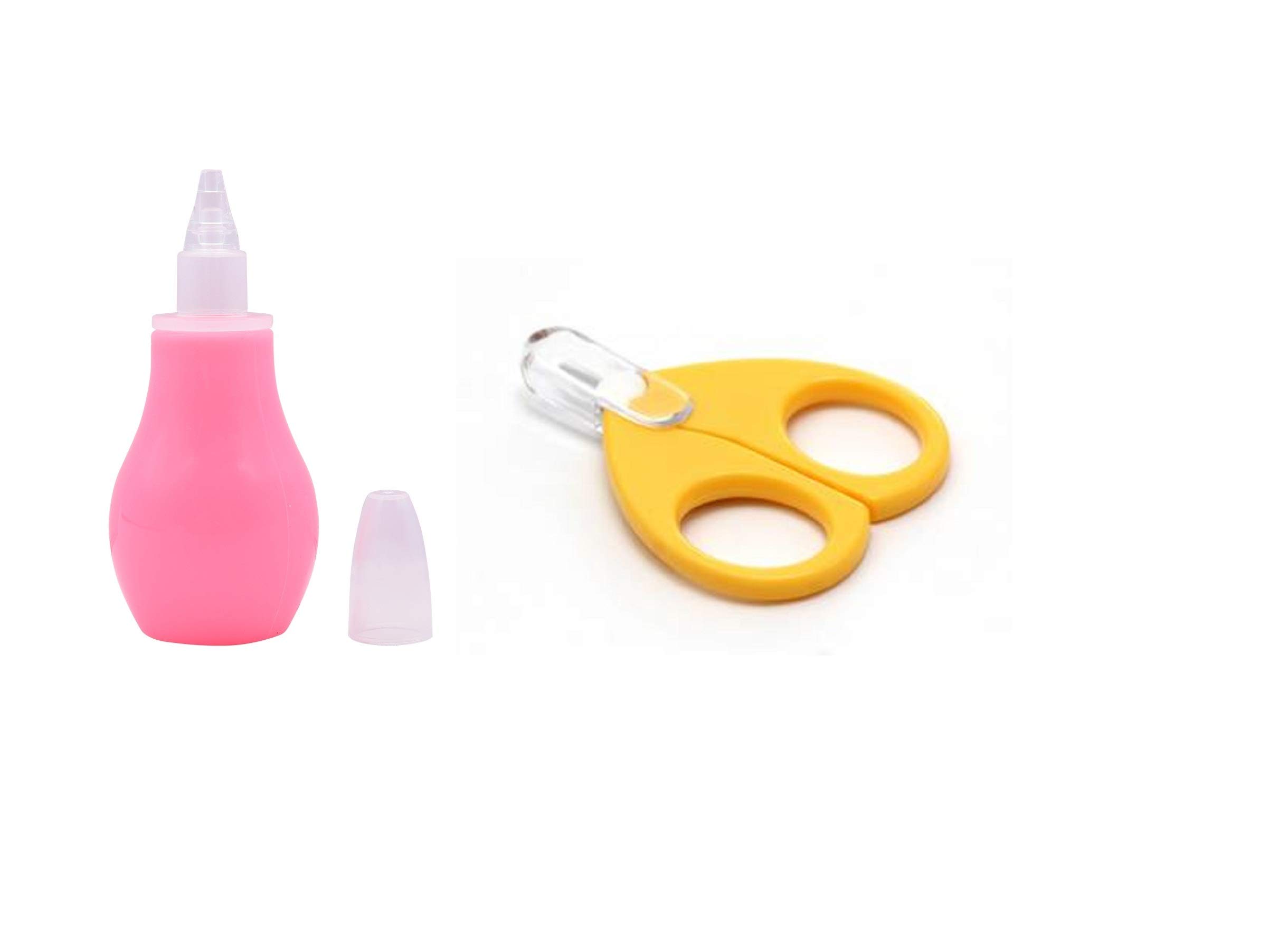 Toys Factory Baby Nose Cleaner and New Born Baby Safety Nail Scissors with Circular Cutter Head (Pack of 2) Color Pink and Yellow-image-43