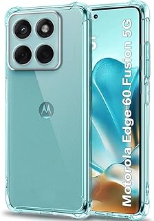 TheGiftKart Transparent Crystal Clear Back Cover Case for Motorola Moto Edge 60 Fusion 5G / Edge 60 5G | Shockproof Soft TPU Case | Cushioned Edges for Ultimate Protection Back Case (TPU, Transparent)