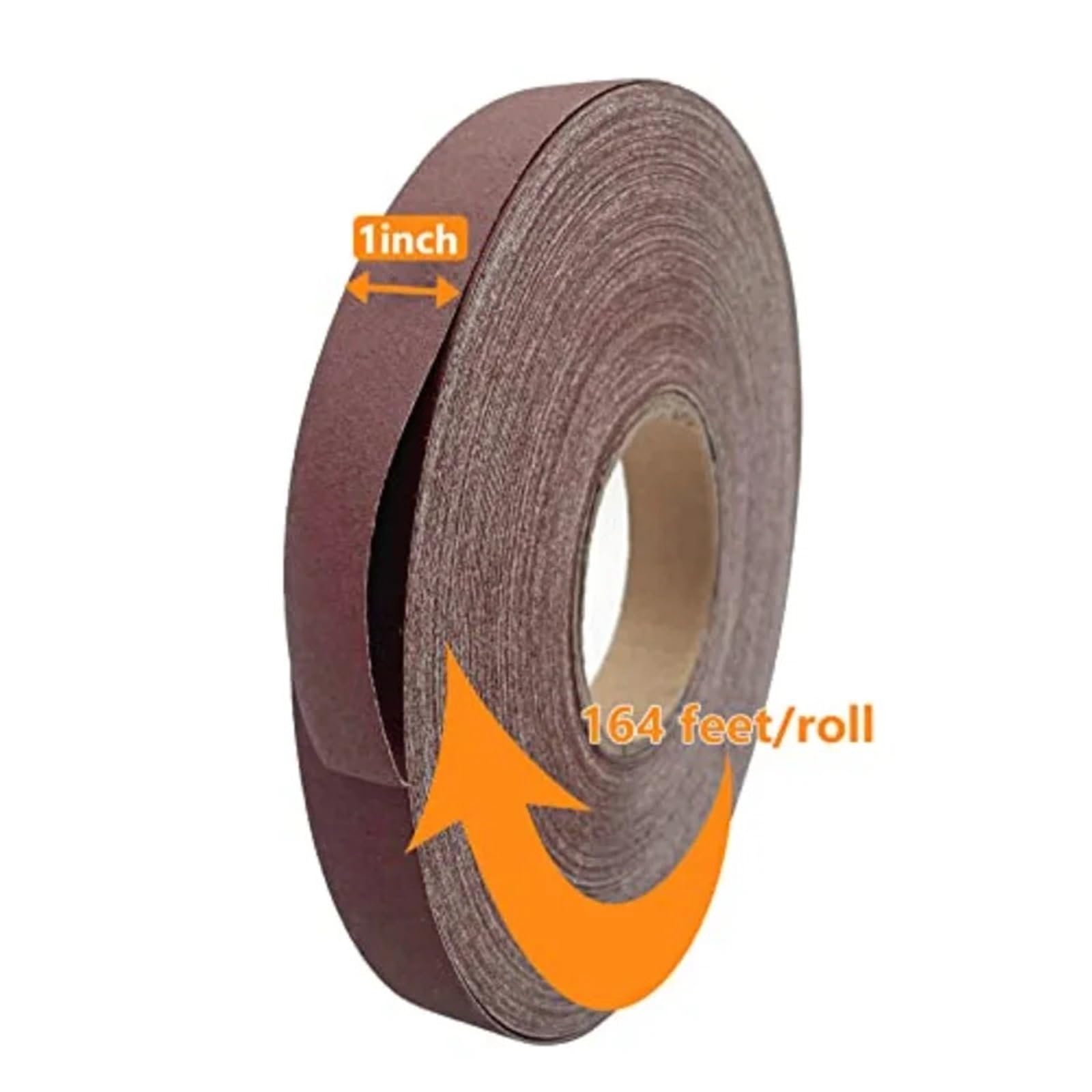 Rotolo di carta vetrata 1" x 55 metri tela smeriglio Rulli levigatori a tamburo abrasivo all'ossido alluminio for mobili artigianali in legno(180)