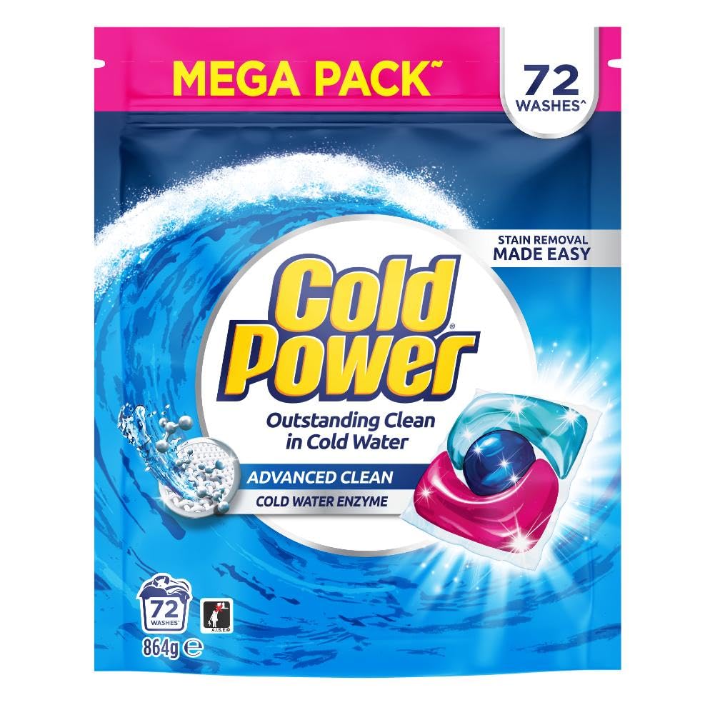 Cold Power Advanced Clean Triple Laundry Detergent Capsules, 72 Washloads