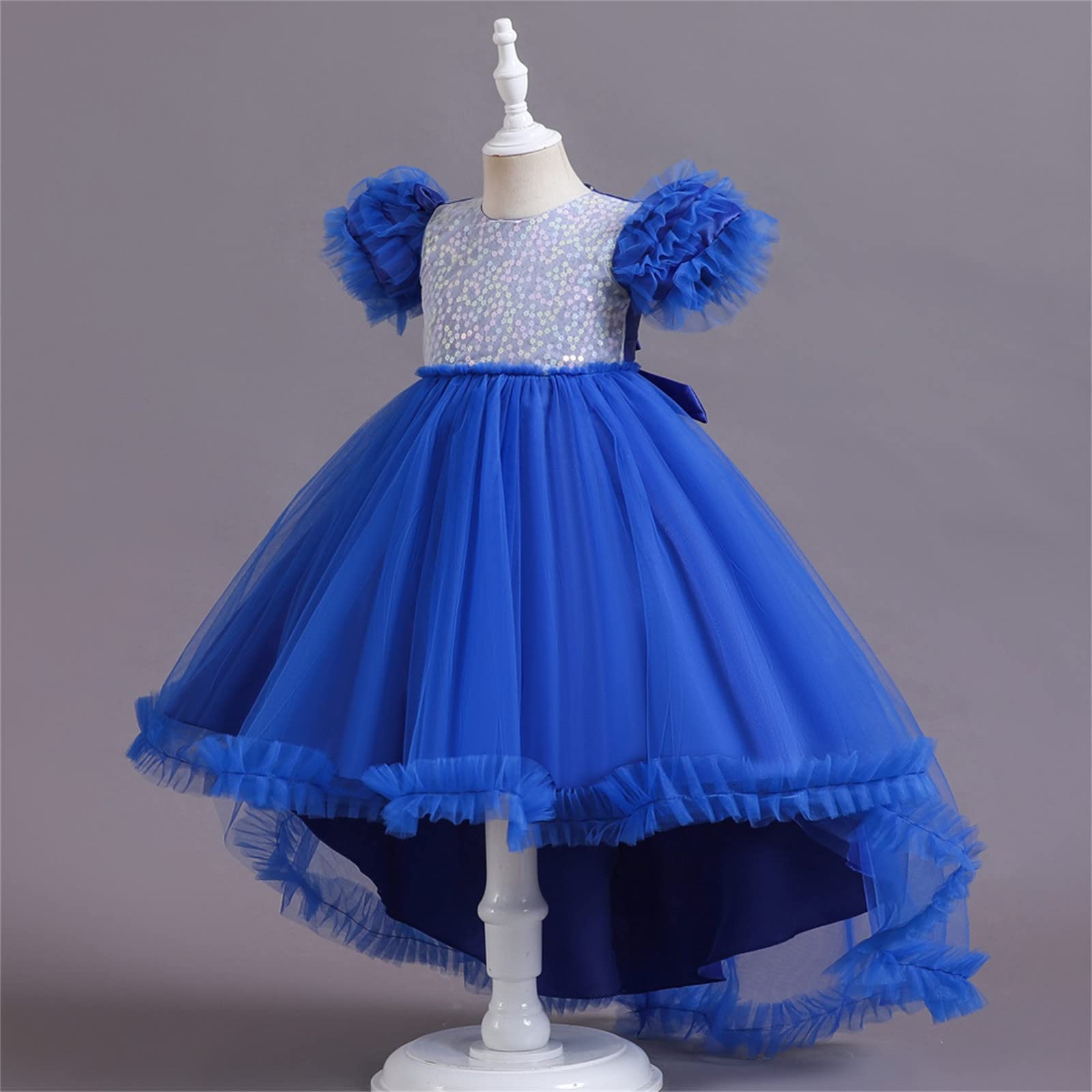 2t royal blue dress A-line V-neck Beaded Top Royal Blue 2 Piece Homecoming Dresses APD2723