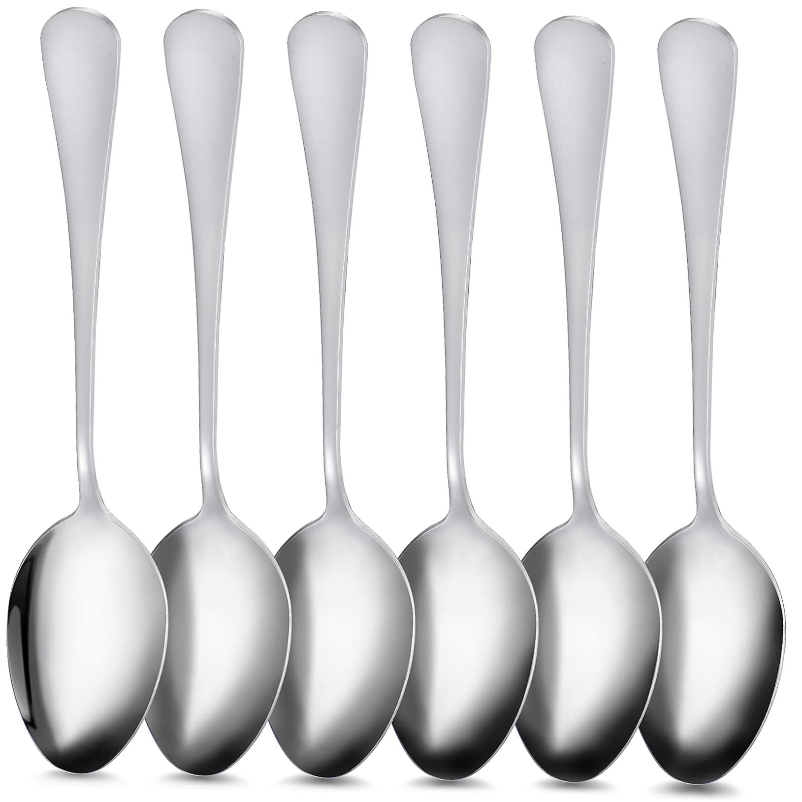 HOLIDYOYO 6pcs Pointed Spoon Sugar Spoon Ramen Spoon Appetizer Spoons Iced Tea Spoon Barbecue Spoon Japanese Spoon Ergonomic Food Table Spoons Soup Spoons Food Serving Spoon Stainless Steel