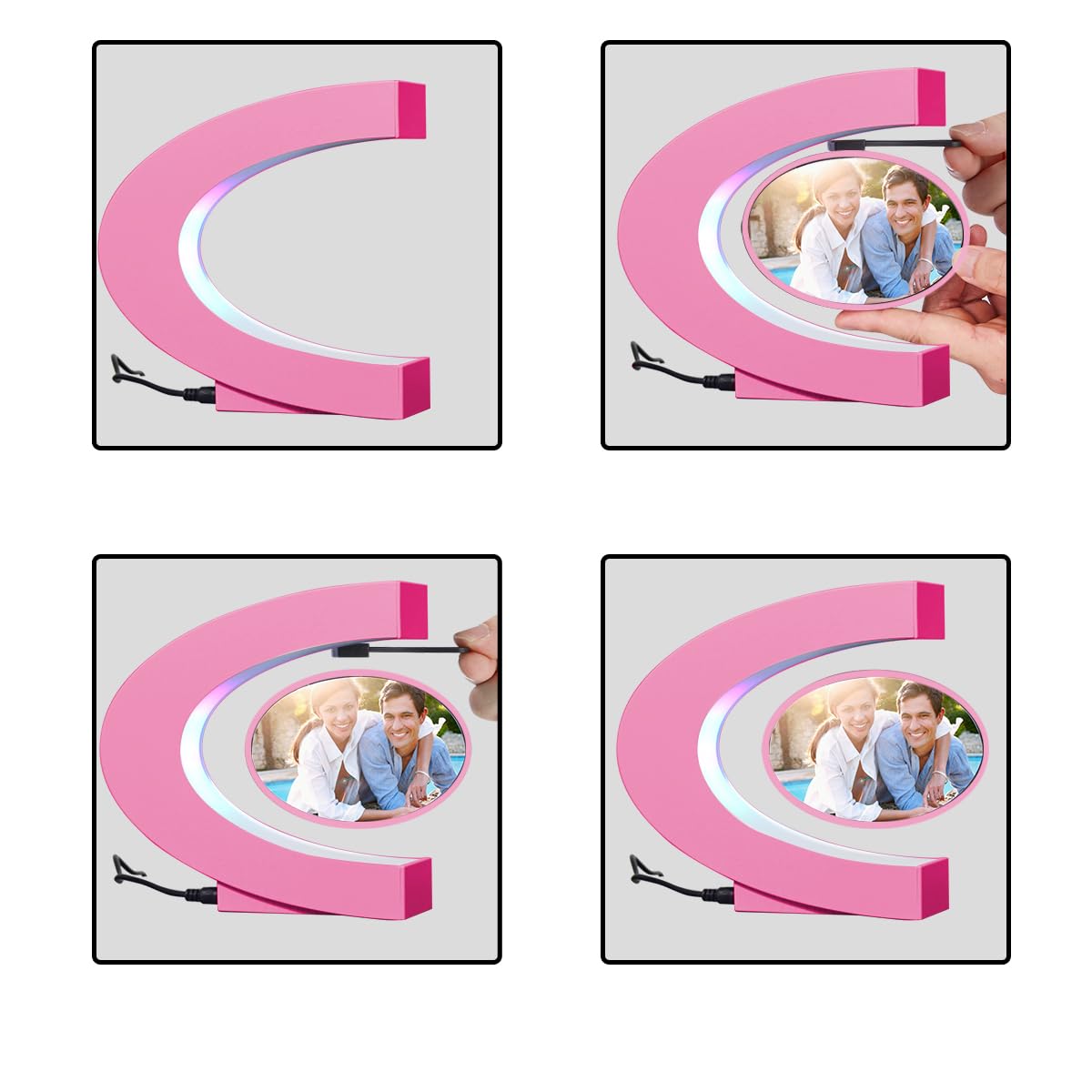 Cadre Photo à Lévitation Magnétique LED Bureau à Domicile Décoration De