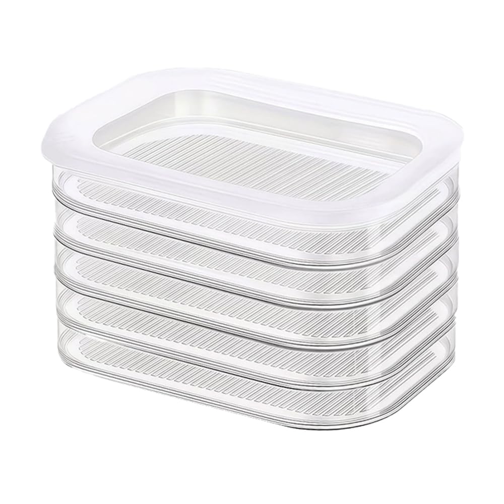 SakerPlus Multi Layer Food Storage Box With Lid, Stackable Clear Fridge Organizer Contain…