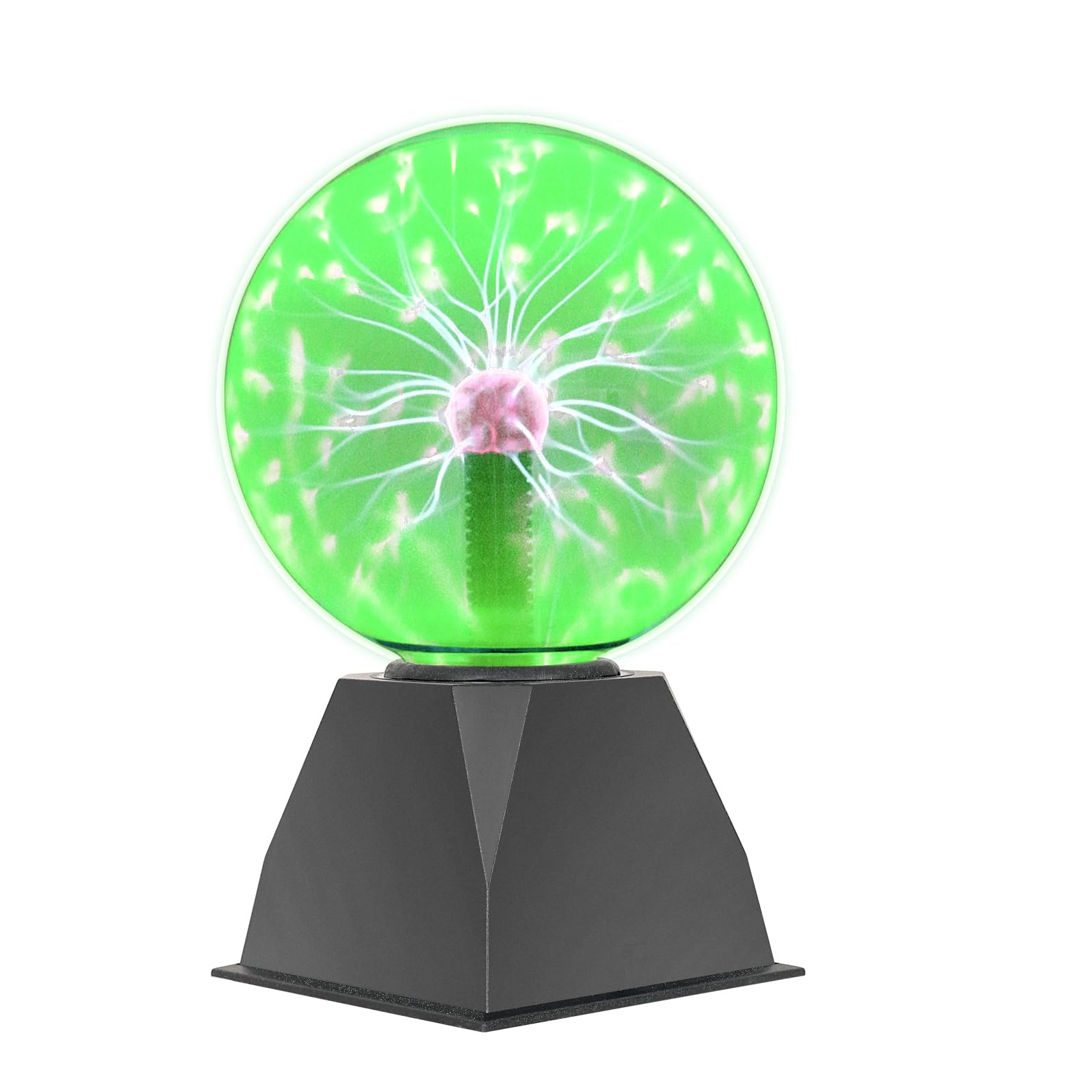 Plasma Ball Lamp 6 Inch, Green Magic Glass Plasma Ball Light, Creative Night Light Touch Sensitive&Sound Sensitive Lamp, Round Night Lamp for Kids