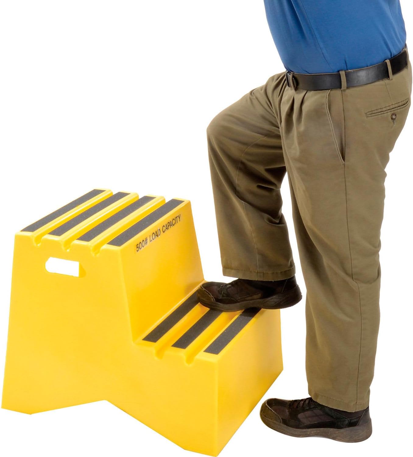 2 Step Plastic Step Stand - Yellow 21"W x 24-1/2"D x 19-1/2"H - ST-2 YEL - 1 Each