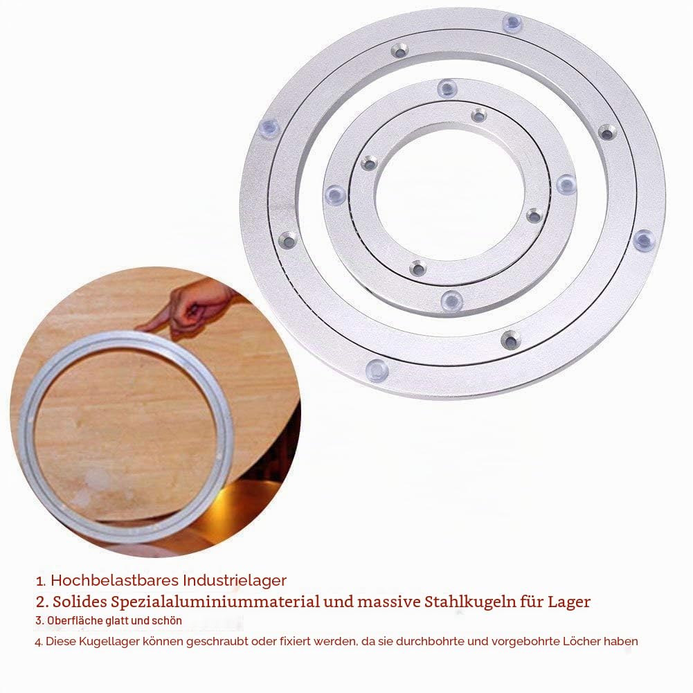 Lazy Susan, Drehteller 20 cm Aluminiumlegierung rund für Esstisch