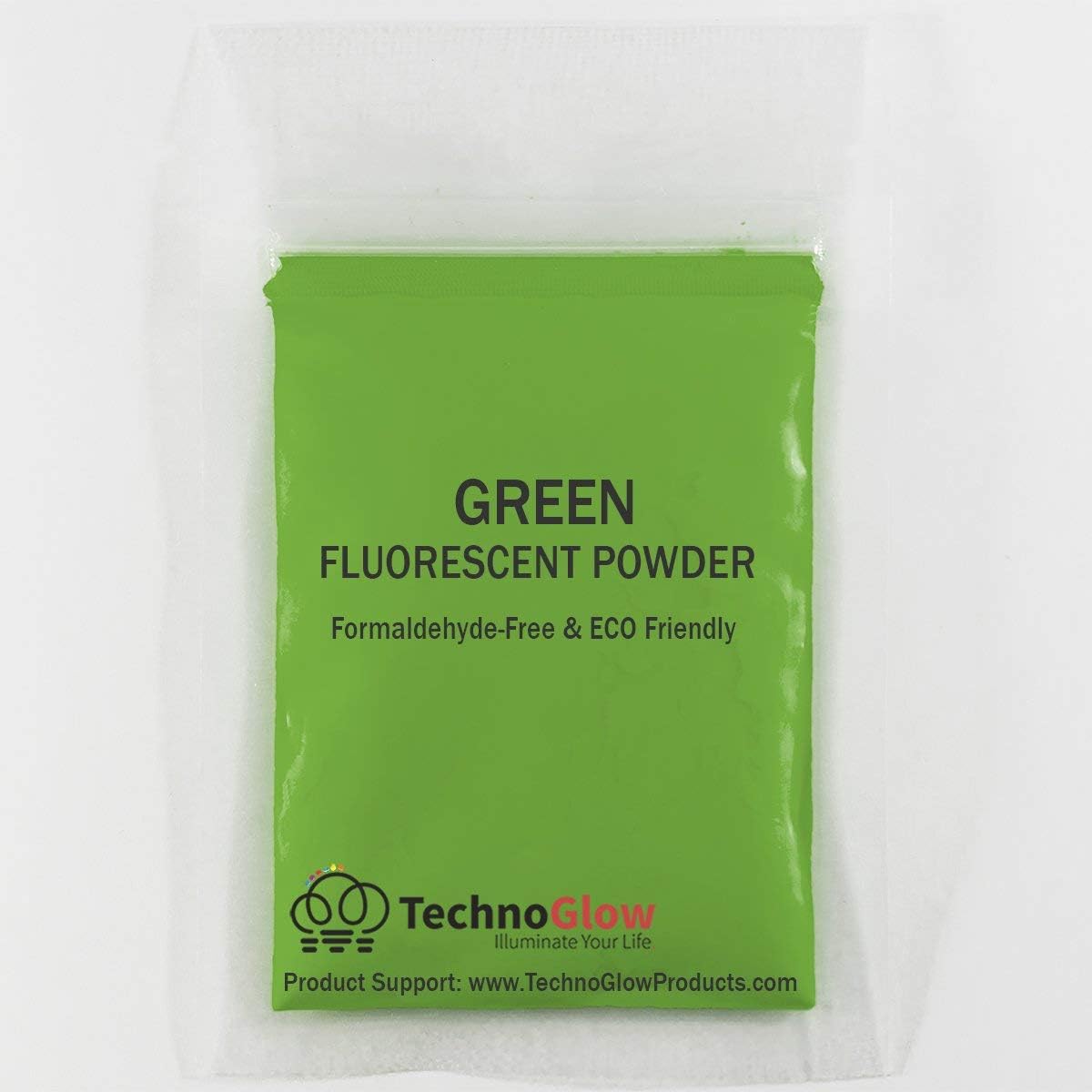 Fluorescent UV Powder Pigment | Black Light Reactive | Formaldehyde-Free & ECO Friendly | Multi-Purpose Use Tint Dye (16 oz (1 lb), Green)