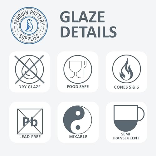 Miniatura 50 de Penguin Pottery - Serie Especialidad - Purple Rain. Esmalte de fuego medio para arcilla, esmalte de cerámica, cono 5 y cono 6 - Esmalte de cerámica