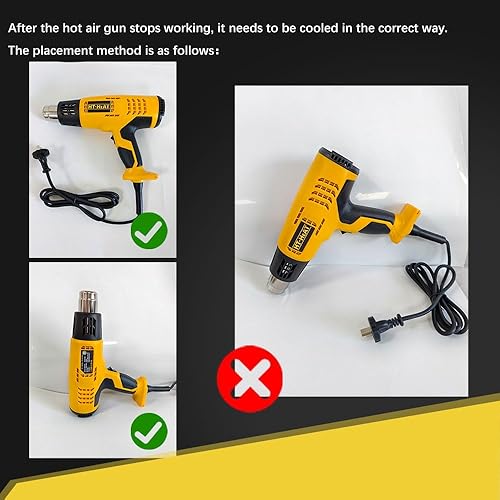 Miniatura 7 de Pistola de calor de larga vida útil de 122   1202  (122.0 F - 1,202.0 F) Control de temperatura variable Kit de pistola de aire caliente resistente