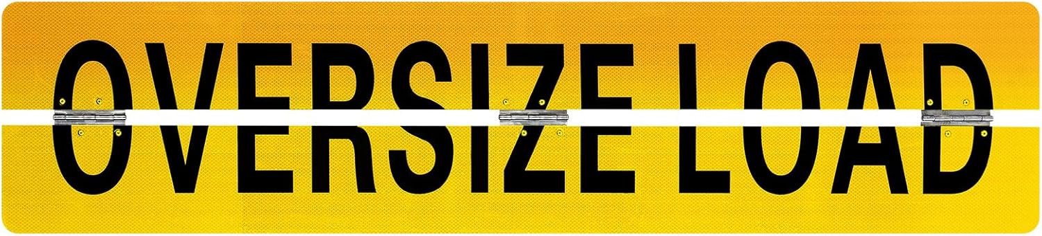 1 Pack Oversize Load Sign 12" x 60" Hinged Aluminum Wide Load Banner for Trucks and Trailers