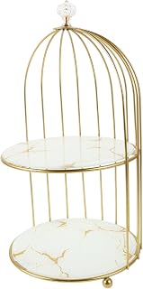 Birdcage Cake Stand Elegant Double Dessert Display for Weddings Tea Parties Showers Anniversaries Vintage Decorative Centerpiece for Cakes and Treats