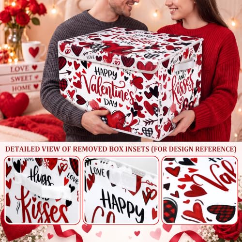 Image of Briwooody Valentine's Day Storage Bin with Lid and Carrying Handle