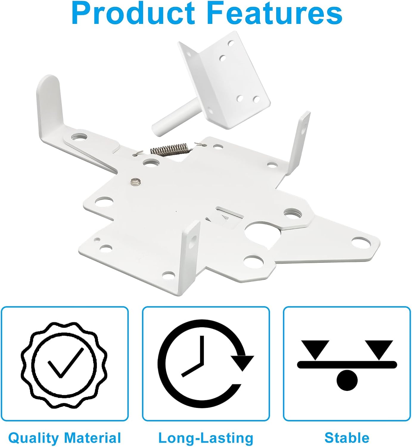 Heavy Duty Self-Locking Gate Latch, Automatic Gravity Door Latch Hardware Secure Wooden Fence, Post Mount Fasteners for Pool/Yard/Garden (White)