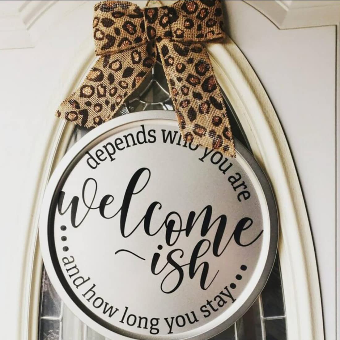 Divertidas plantillas de bienvenida para pintar sarcásticas y redondas, plantillas grandes para colgar en la puerta, felpudo, letrero de porche, corona