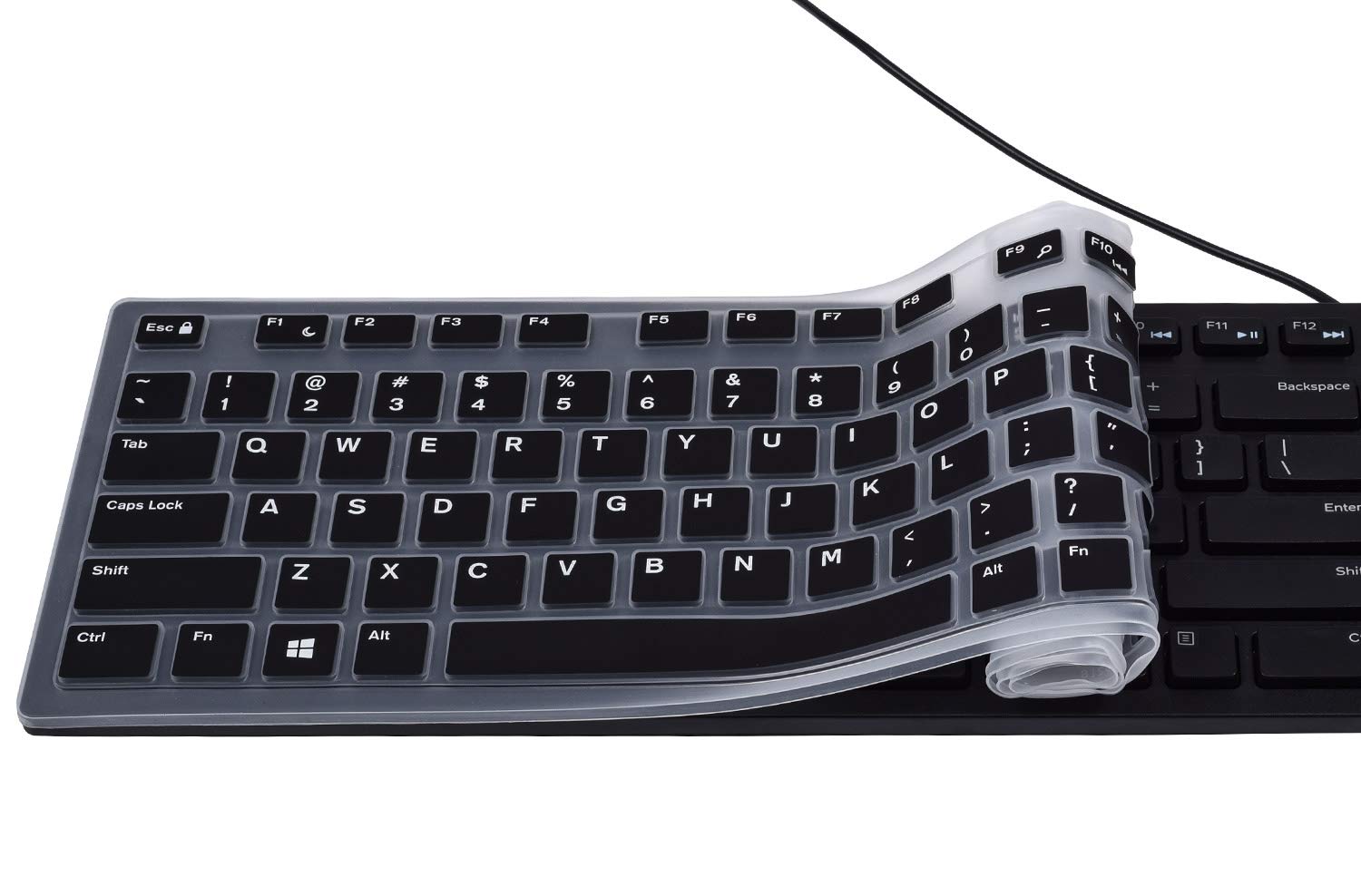 IKammo Cover Per Tastiera - Compatibile Con Dell KB216 E KM636 - Protezione In Silicone Antipolvere E Impermeabile - Layout USA (Tasto Invio Rettangolare)