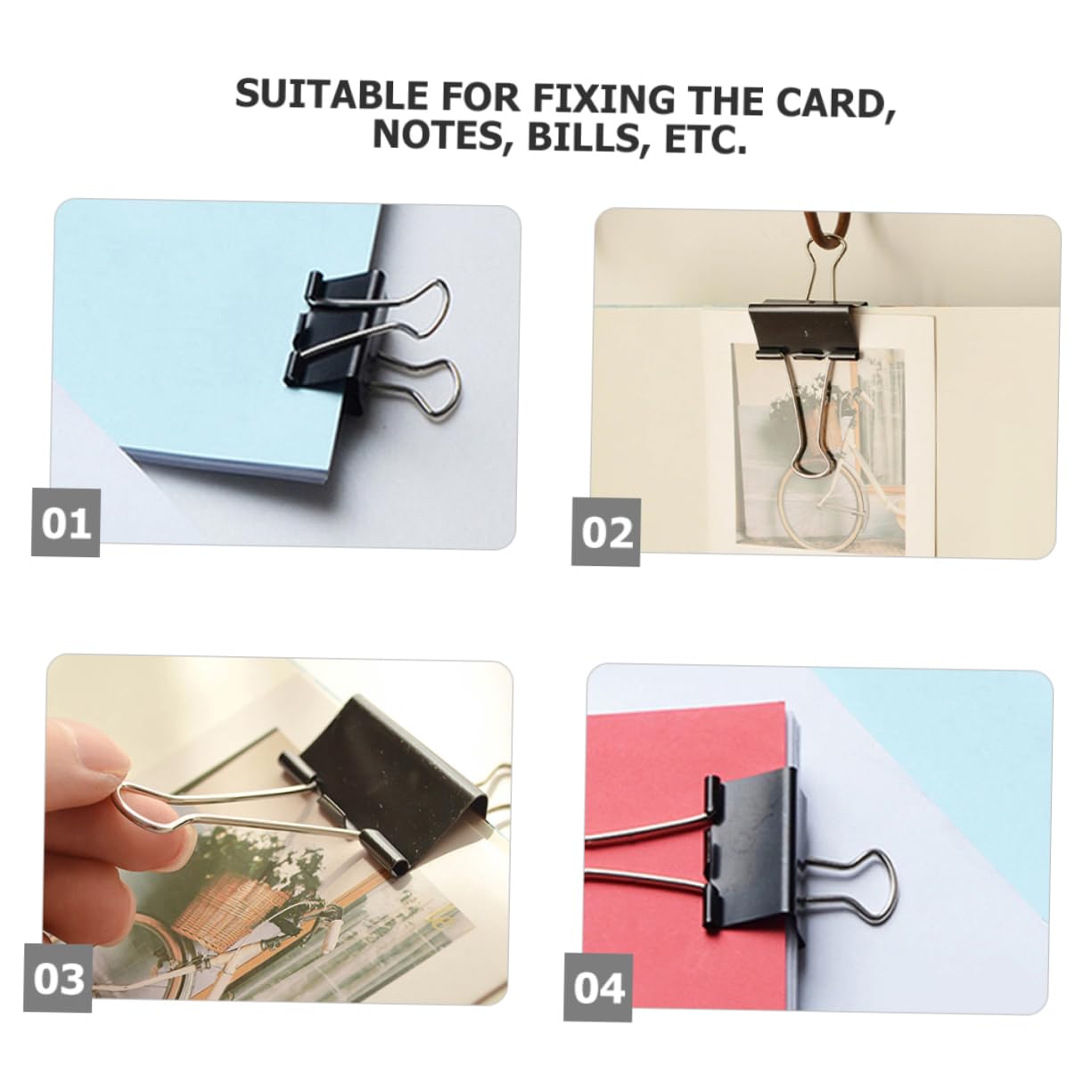 60pezzi Clip Per Documenti Medium Binder Clips Robuste e Professionali Per Ufficio Scuola e Organizzazione Di Documenti Per Chiudere Sacchetti e Tenere Ordine e Appunti
