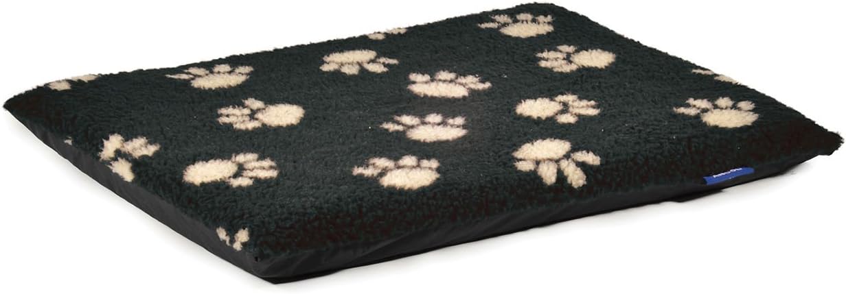 Sleepy Paws Paw Print Flat Pad, 61 cm x 46 cm, Black