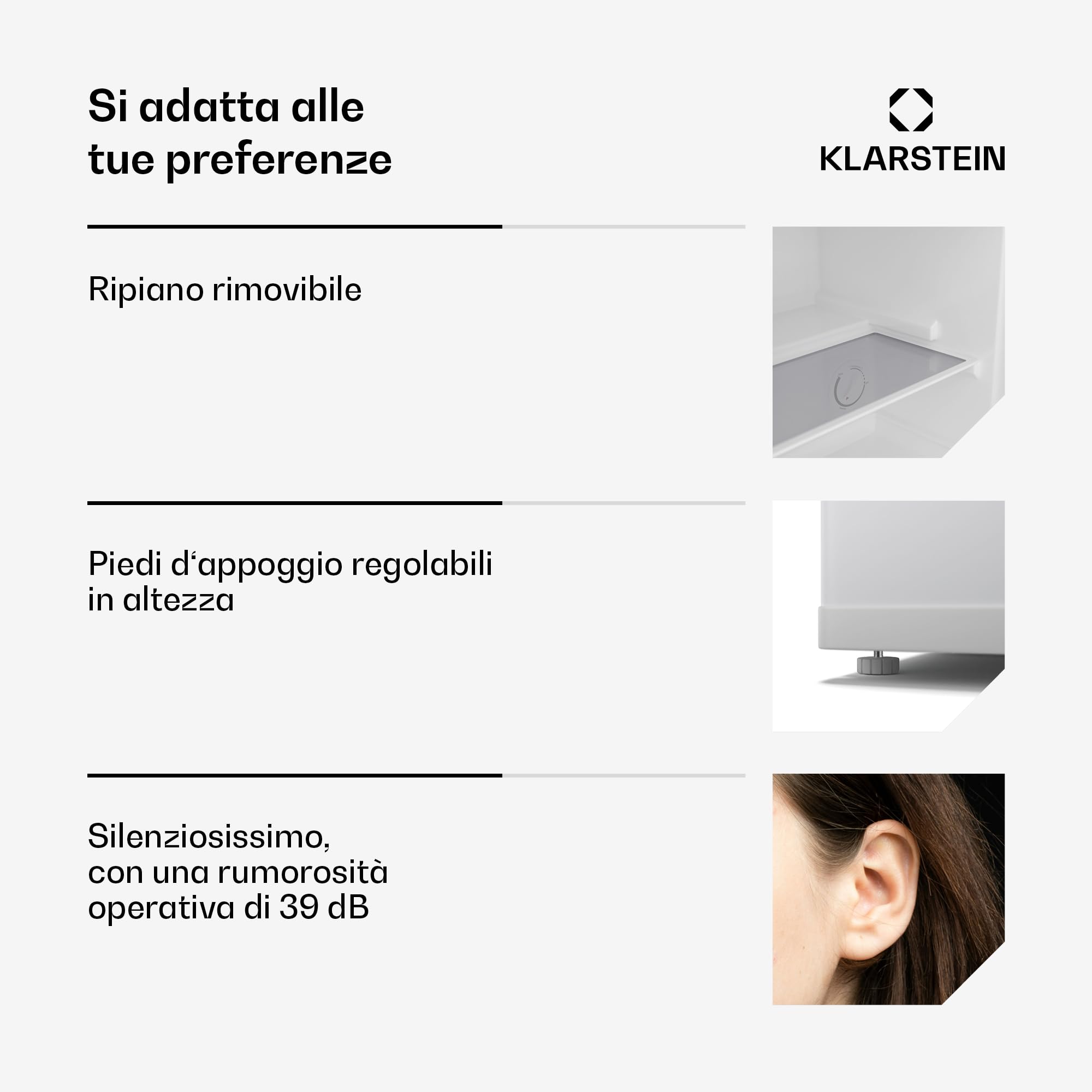 KLARSTEIN Irene - Congelatore Piccolo da 31L, Frigo/Freezer Compatto con Temperatura Regolabile da -24 a 10 °C, Silenzioso: 38 dB, Efficienza Energetica C, Mini Frigo per Spazi Ridotti