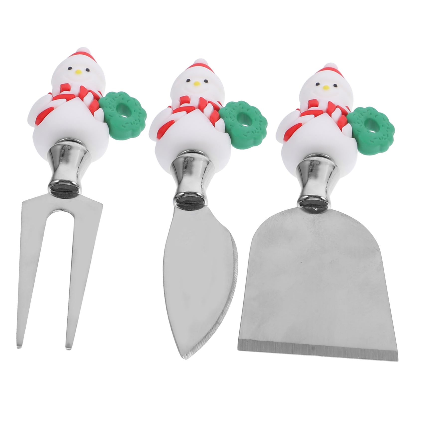 AUTSUPPL 3-piece Cheese Knife Set Large Cheese Knife Stainless Steel Butter Slicer Cutter Kitchen Accessories